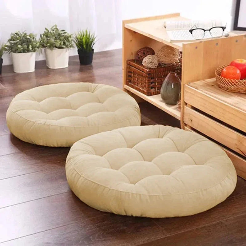 Round Shape Floor Cushion – Soft Meditation Cushion for Casual Seating in Skin Color - My Royal Choice