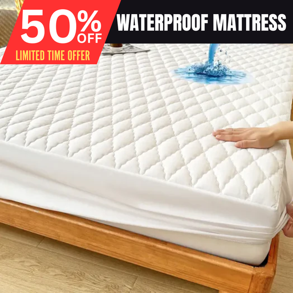 Quilted Waterproof Mattress Protector Double Bed White