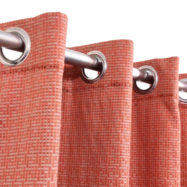Orange Fire 3D Jacquard Curtain