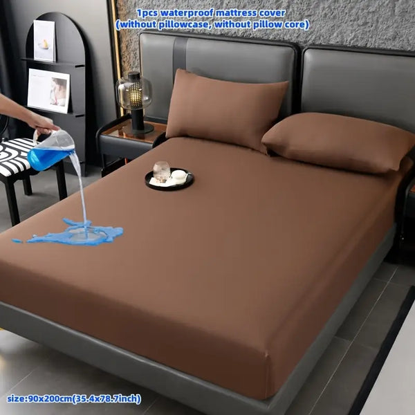 Terry Cotton 100% Waterproof Mattress Protector/Cover Brown