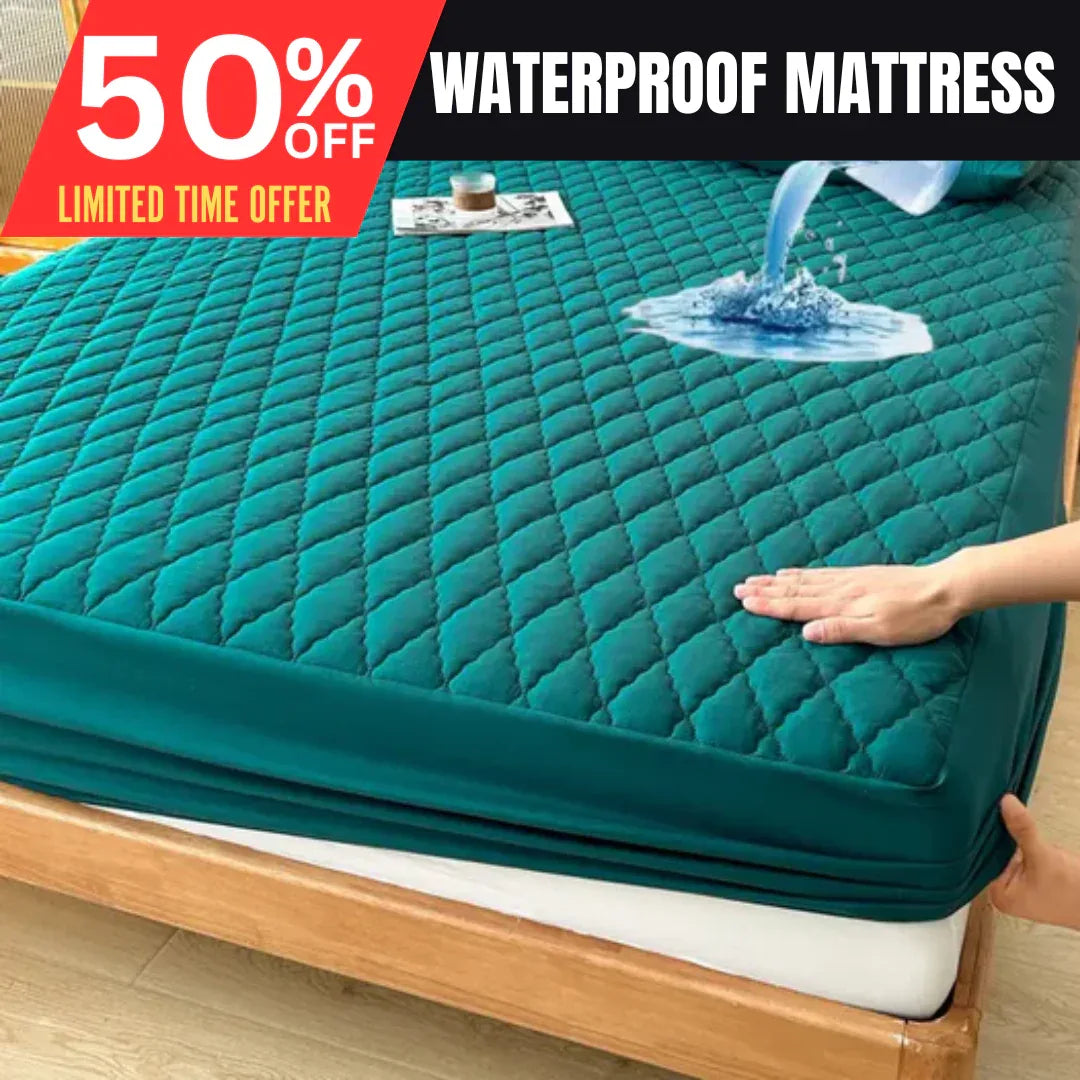Quilted Waterproof Mattress Protector Double Bed Zinc - My Royal Choice
