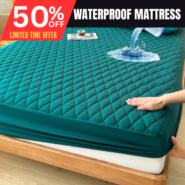 Quilted Waterproof Mattress Protector Double Bed Zinc