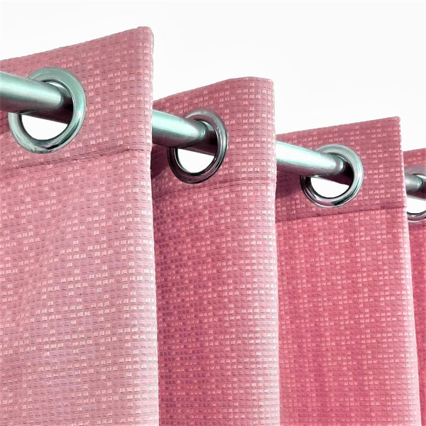 Pink 3D Jacquard Curtain