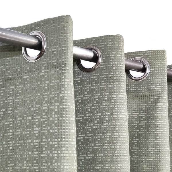 Muted Green 3D Jacquard Curtain