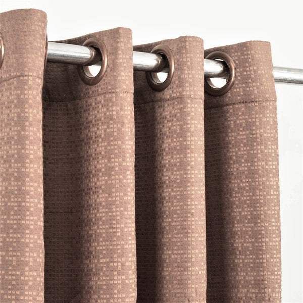 Mid Brown 3D Jacquard Curtain