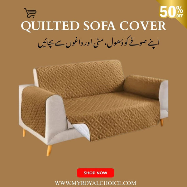 Quilted Ultrasonic Sofa Cover - Copper