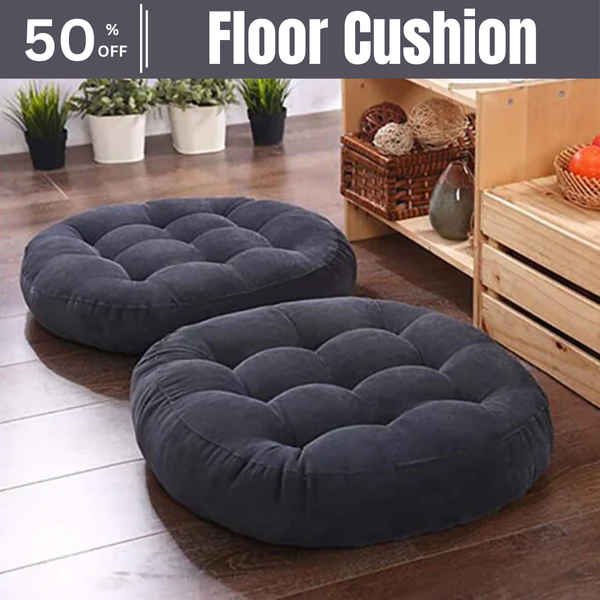 Round Shape Floor Cushion / Soft Meditation Cushion For Casual Seating In Black Color