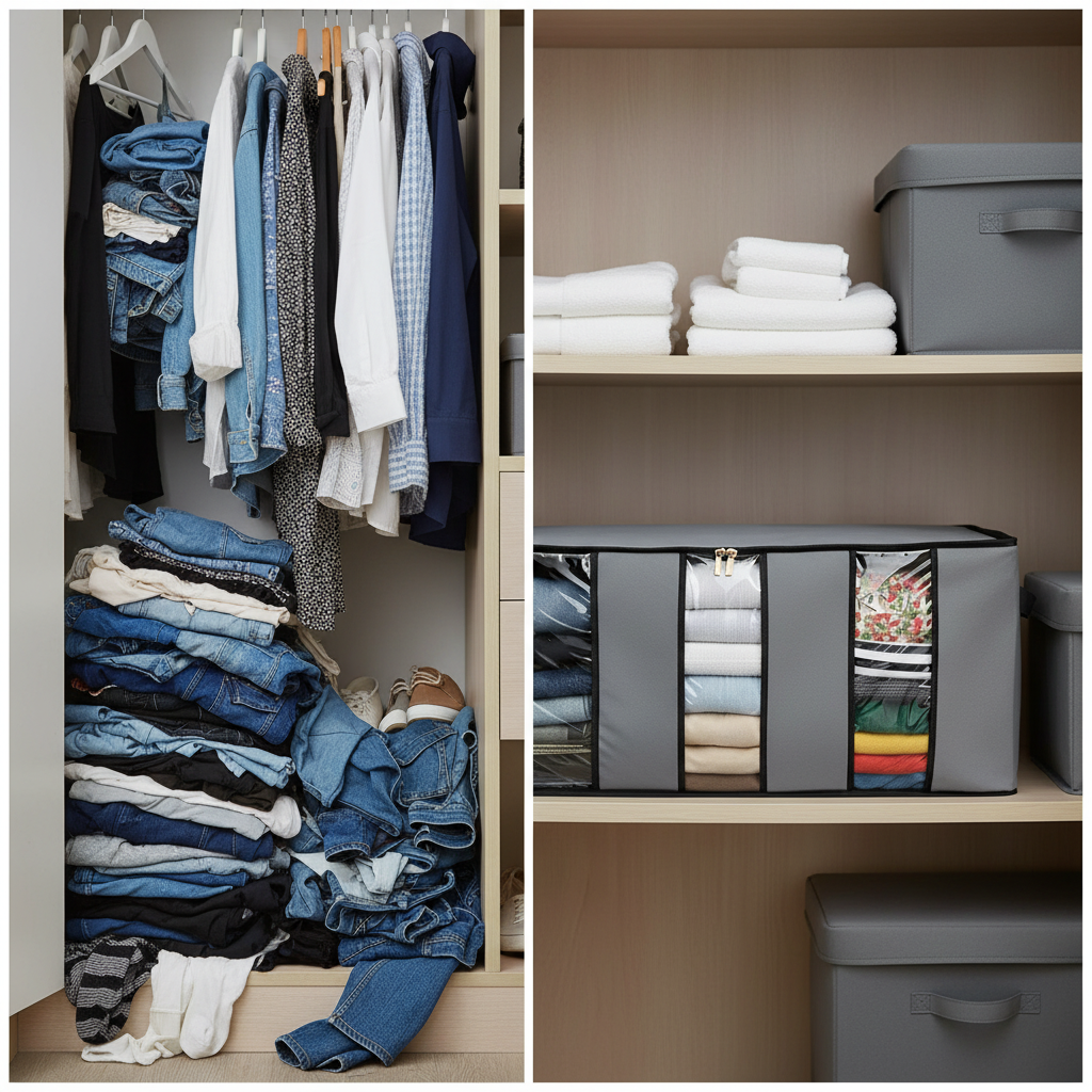 3 Compartment Clothes Storage Organizer Bag