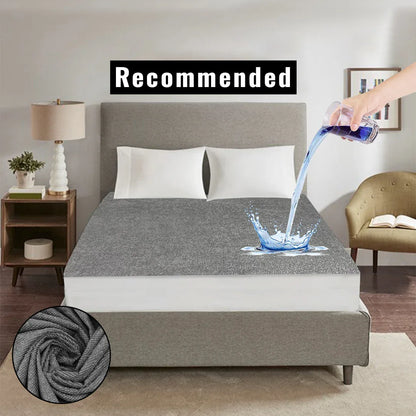 Premium & Export Quality Terry Cotton 100% Waterproof Fitted Style Mattress Protector- Grey Color - My Royal Choice
