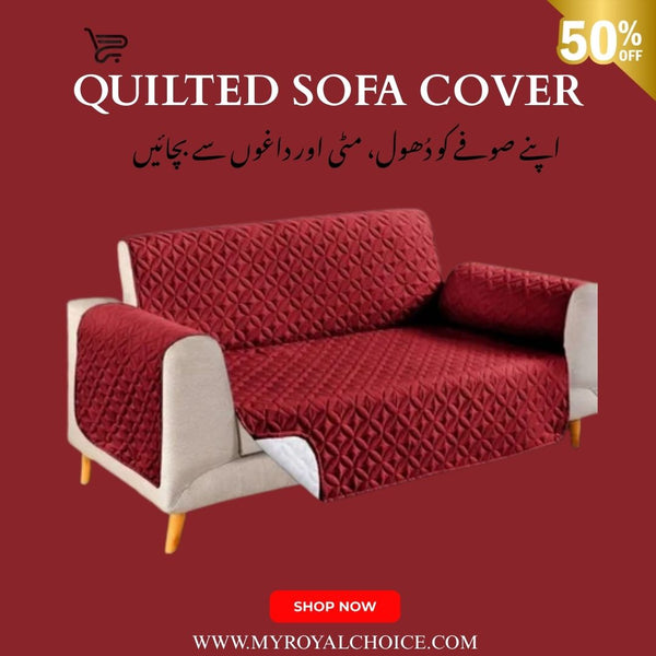 Quilted Ultrasonic Sofa Cover  - Maroon