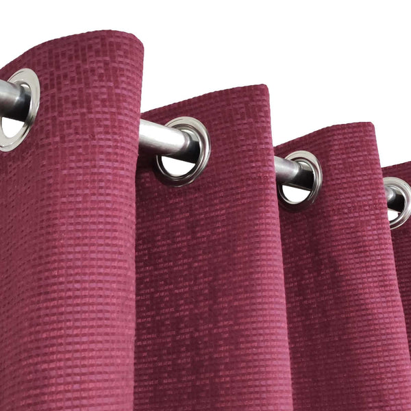 Maroon 3D Jacquard Curtain