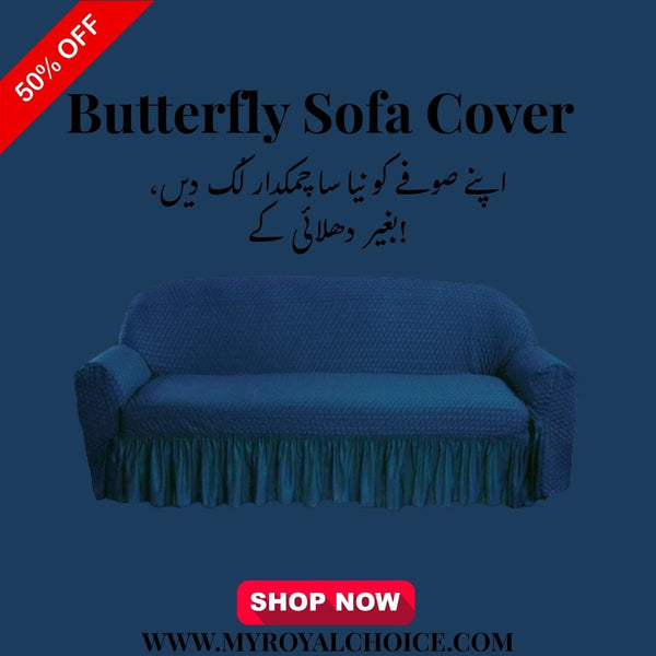 Butterfly Sofa Cover Navy