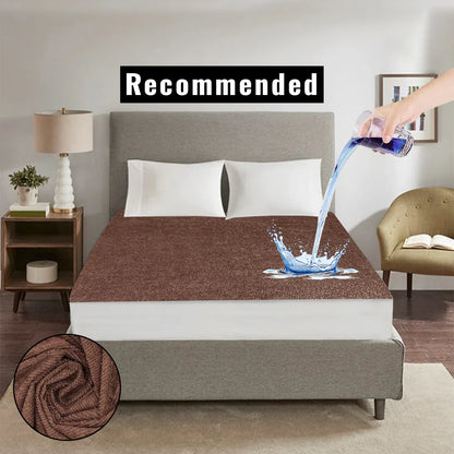Premium & Export Quality Terry Cotton 100% Waterproof Fitted Style Mattress Protector- Brown Color - My Royal Choice