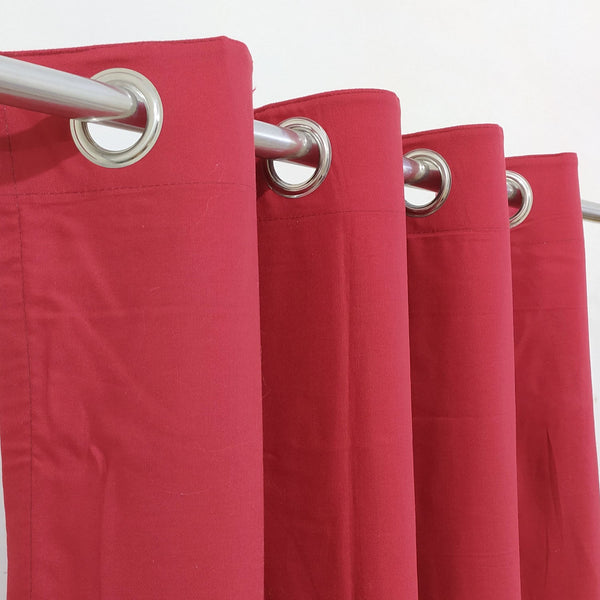 Red Plain Duck Cotton Curtain