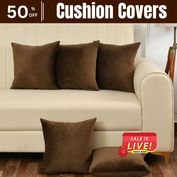 Plain Velvet Cushion Covers - Chocolate Brown 16″ x 16″