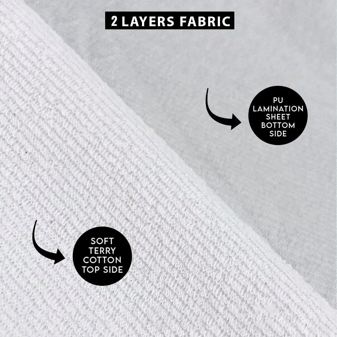 Premium & Export Quality Terry Cotton 100% Waterproof Fitted Style Mattress Protector - White - My Royal Choice