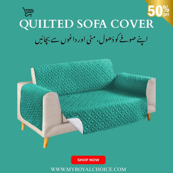 Quilted Ultrasonic Sofa Cover - Sea Green