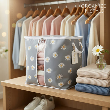 Soft Non-Woven Storage Bag In Floral Print (Grey)