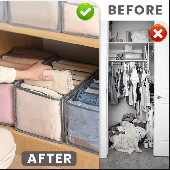 Space-Saving 7 Grids Jeans Organizer