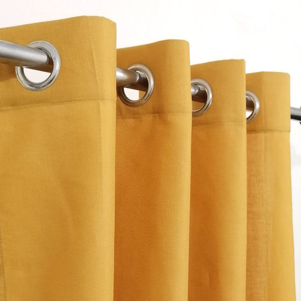Yellow Plain Duck Cotton Curtain