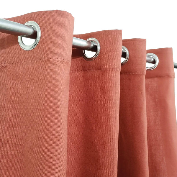 Coral Color Plain Duck Cotton Curtain