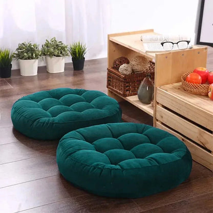 Round Shape Floor Cushion / Soft Meditation Cushion For Casual Seating In Green Color - My Royal Choice