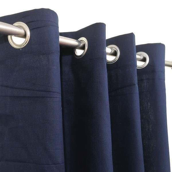 Navy Blue Plain Duck Cotton Curtain