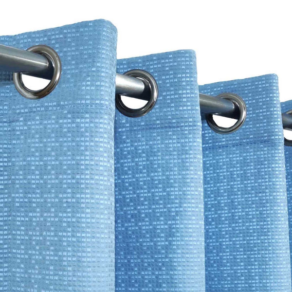 Sky Blue 3D Jacquard Curtain