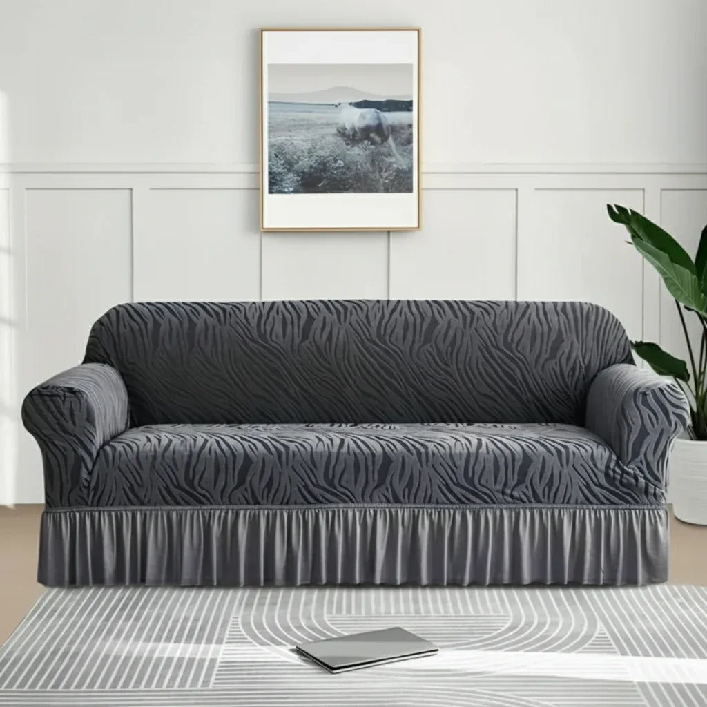 Zebra Velvet Sofa Covers ( Grey ) - My Royal Choice