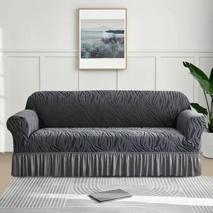 Zebra Velvet Sofa Covers ( Grey ) - My Royal Choice