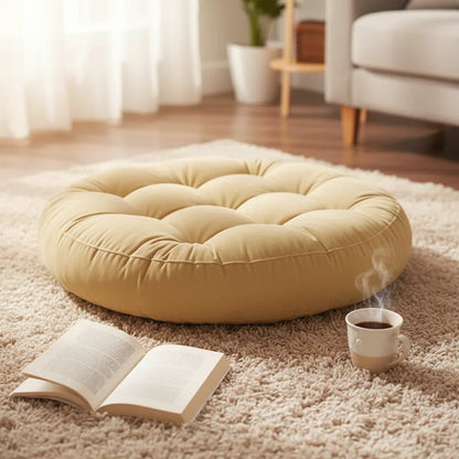 Round Shape Floor Cushion – Soft Meditation Cushion for Casual Seating in Skin Color - My Royal Choice