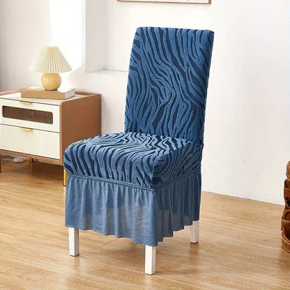 Premium Zabra Velvet Chair Cover Blue - My Royal Choice
