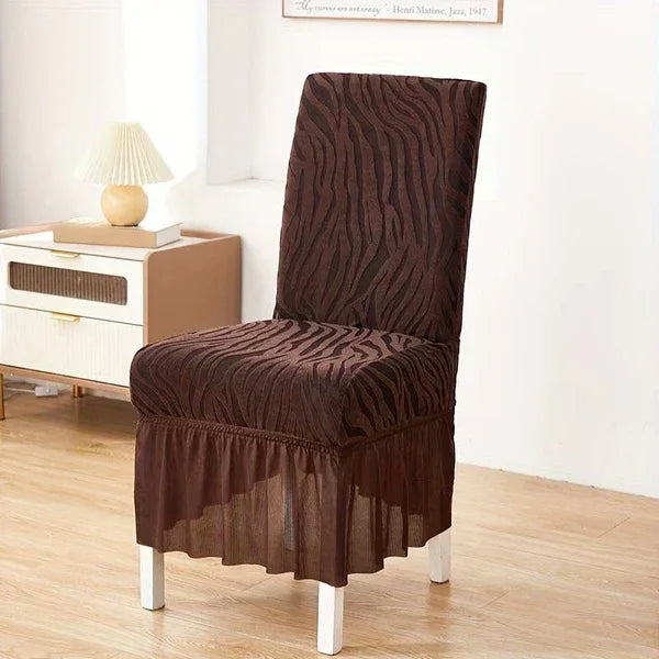 Premium Zabra Velvet Chair Cover Brown - My Royal Choice