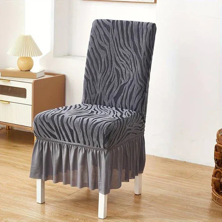 Premium Zabra Velvet Chair Cover Gray - My Royal Choice