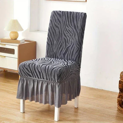 Premium Zabra Velvet Chair Cover Gray - My Royal Choice