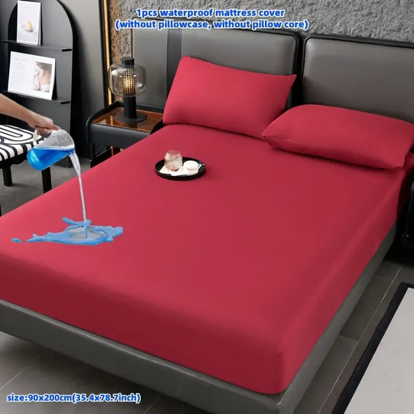 Terry Cotton 100% Waterproof Mattress Protector/Cover Maroon