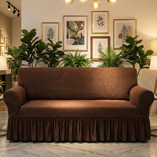 Turkish Mesh Sofa Cover - Dark Brown