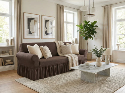 Turkish Mesh Sofa Cover - Dark Brown - My Royal Choice