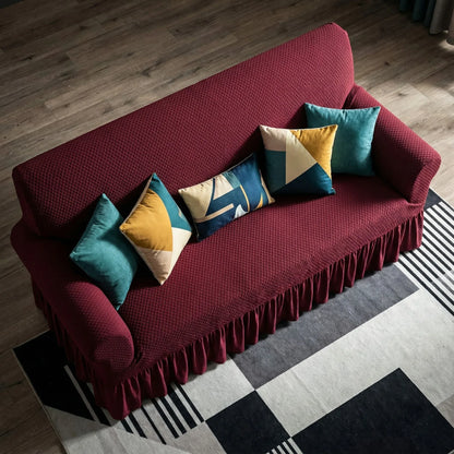 Turkish Mesh Sofa Cover - Maroon - My Royal Choice